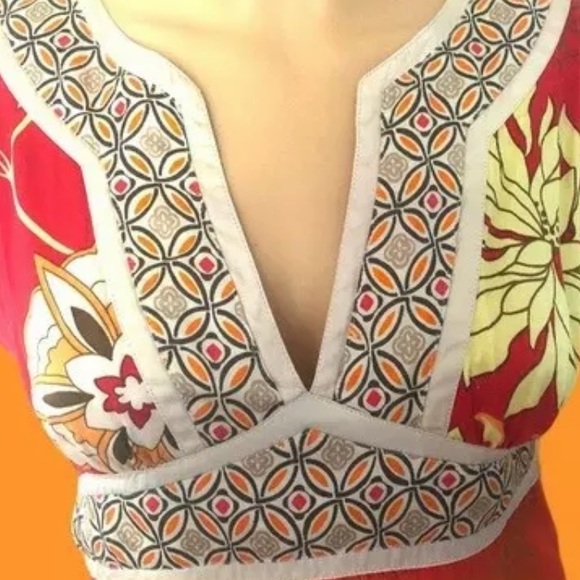 Bebe Silk Kimono Top Asian Floral Print - Picture 5 of 8
